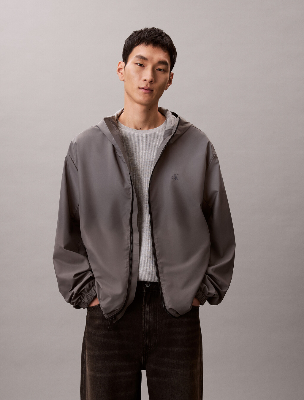 Reflective Ombre Windbreaker Jacket, Silver Ombre, hi-res