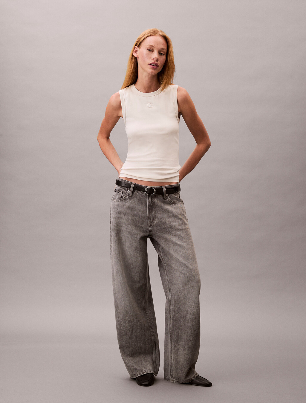90's Low Rise Baggy Jeans, GREY DOVE, hi-res
