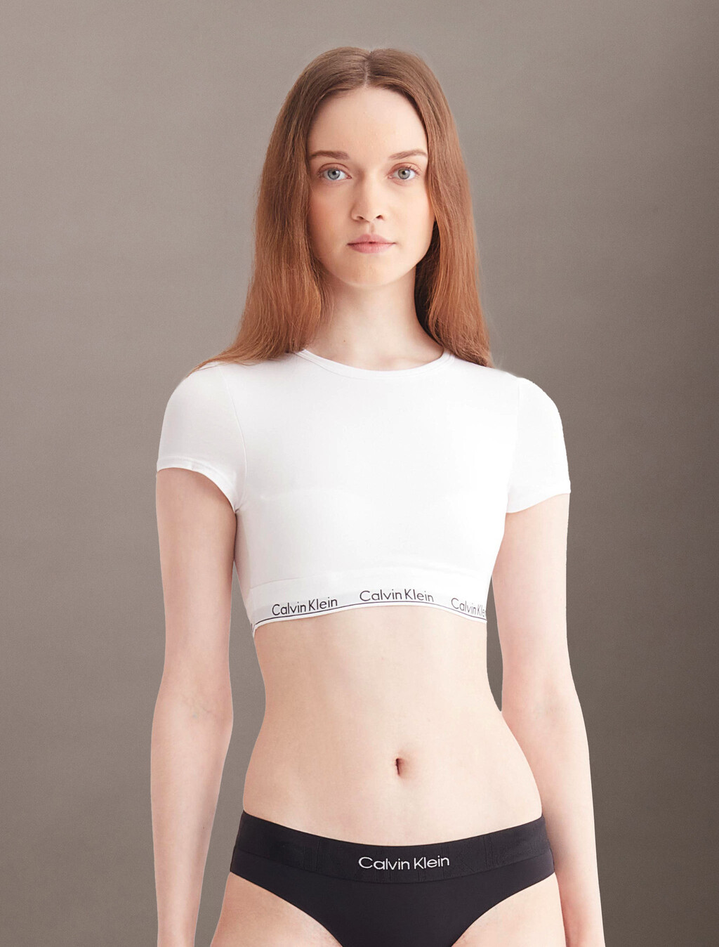 Icon Cotton T-Shirt Bralette, White, hi-res