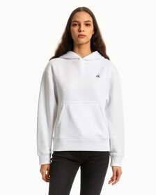 Archive Monogram Fleece Hoodie, Brilliant White, hi-res