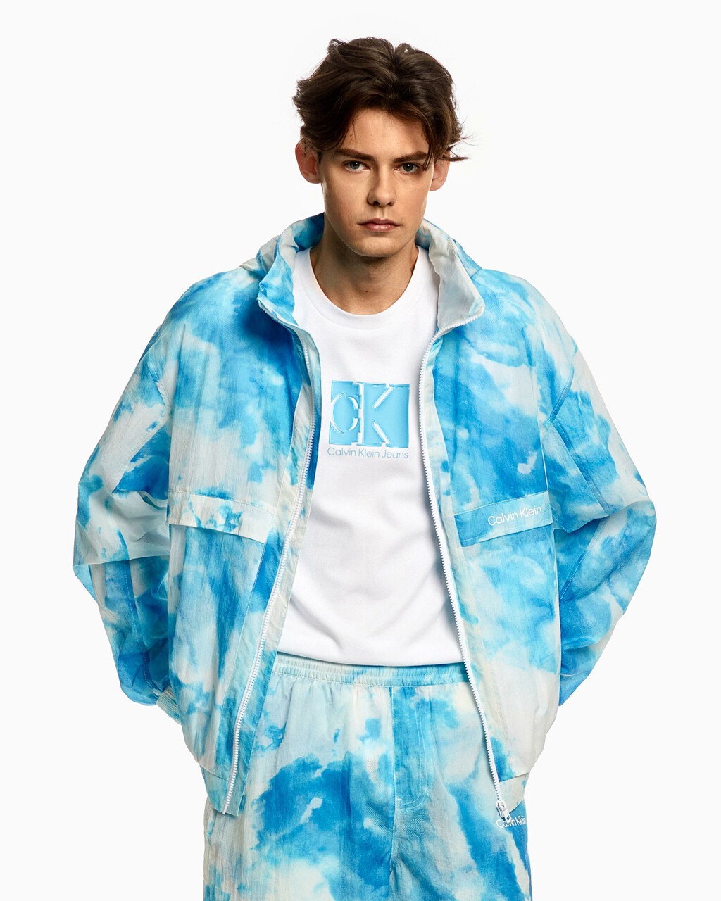 Cloud Print Nylon Windbreaker, Summer Splash Aop, hi-res