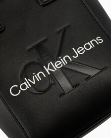 CKJ SCULPTED MONOGRAM MICRO TOTE, BLACK, hi-res