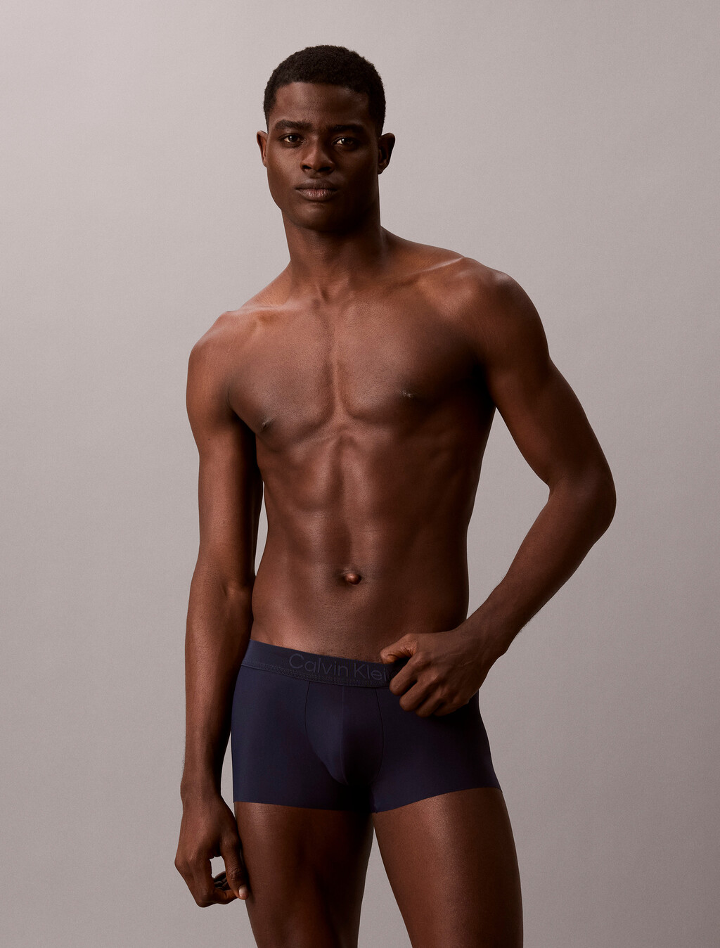 CK Black Low Rise Trunks, Blue Shadow, hi-res
