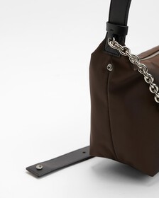 Nylon Chain Shoulder Bag 28Cm, DARK CHESTNUT, hi-res