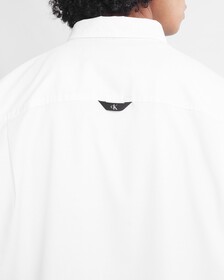 Ck 徽章 Coolmax 牛津襯衫, Bright White, hi-res
