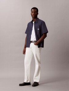 Washed Cotton Poplin Relaxed Shirt, Blue Nights, hi-res