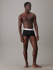 Cotton Stretch 3 Pack Low Rise Trunk, 1 Black / 1 White / 1 Grey Heather, hi-res