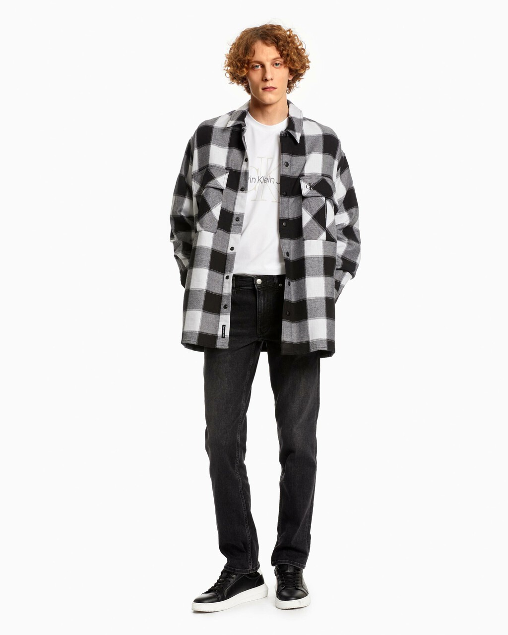 Reconsidered Ckj 027 合身牛仔褲, Black Vertical Print Logo, hi-res