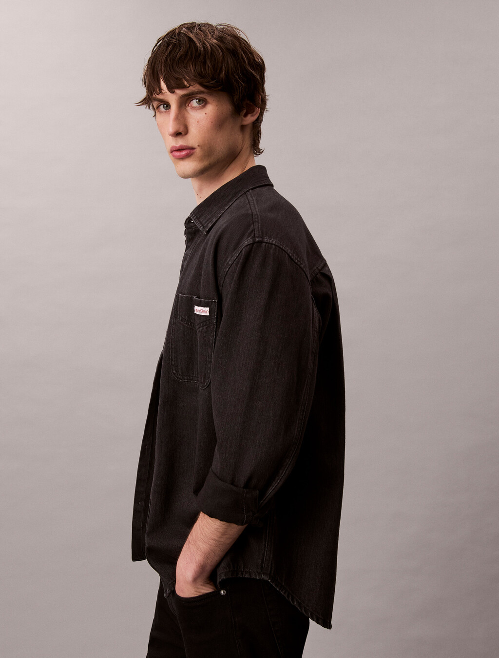 Classic Black Overshirt, 205 BLACK, hi-res
