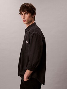 Classic Black Overshirt, 205 BLACK, hi-res