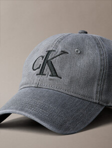 特大 Monogram 標誌牛仔棒球帽, DARK GREY, hi-res