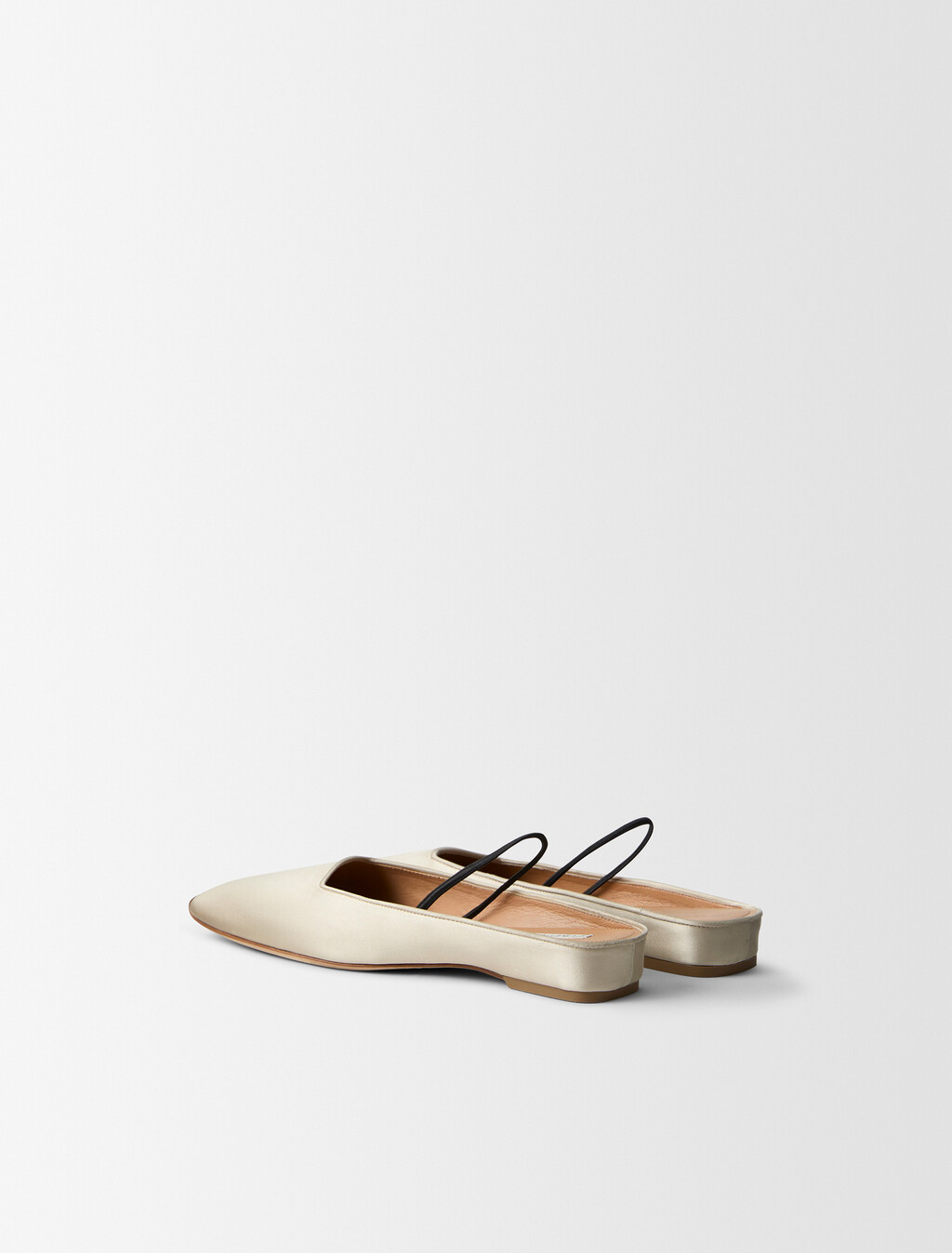 Kate緞面絲質芭蕾平底鞋, Parchment, hi-res