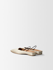 Kate緞面絲質芭蕾平底鞋, Parchment, hi-res