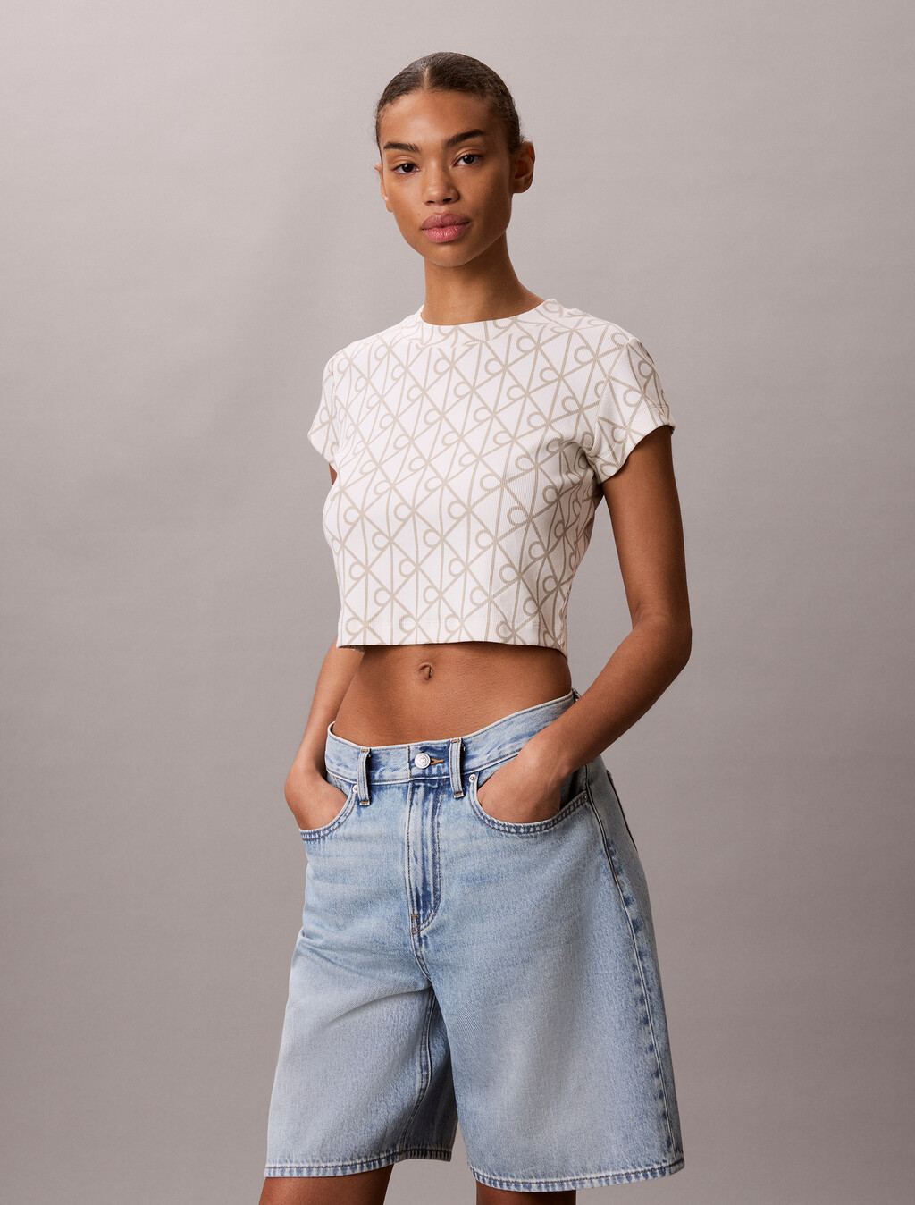 Monogram Baby Fit Tee, Tofu AOP, hi-res