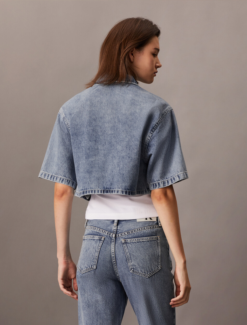 棉質萊賽爾牛仔襯衫, Denim Light, hi-res