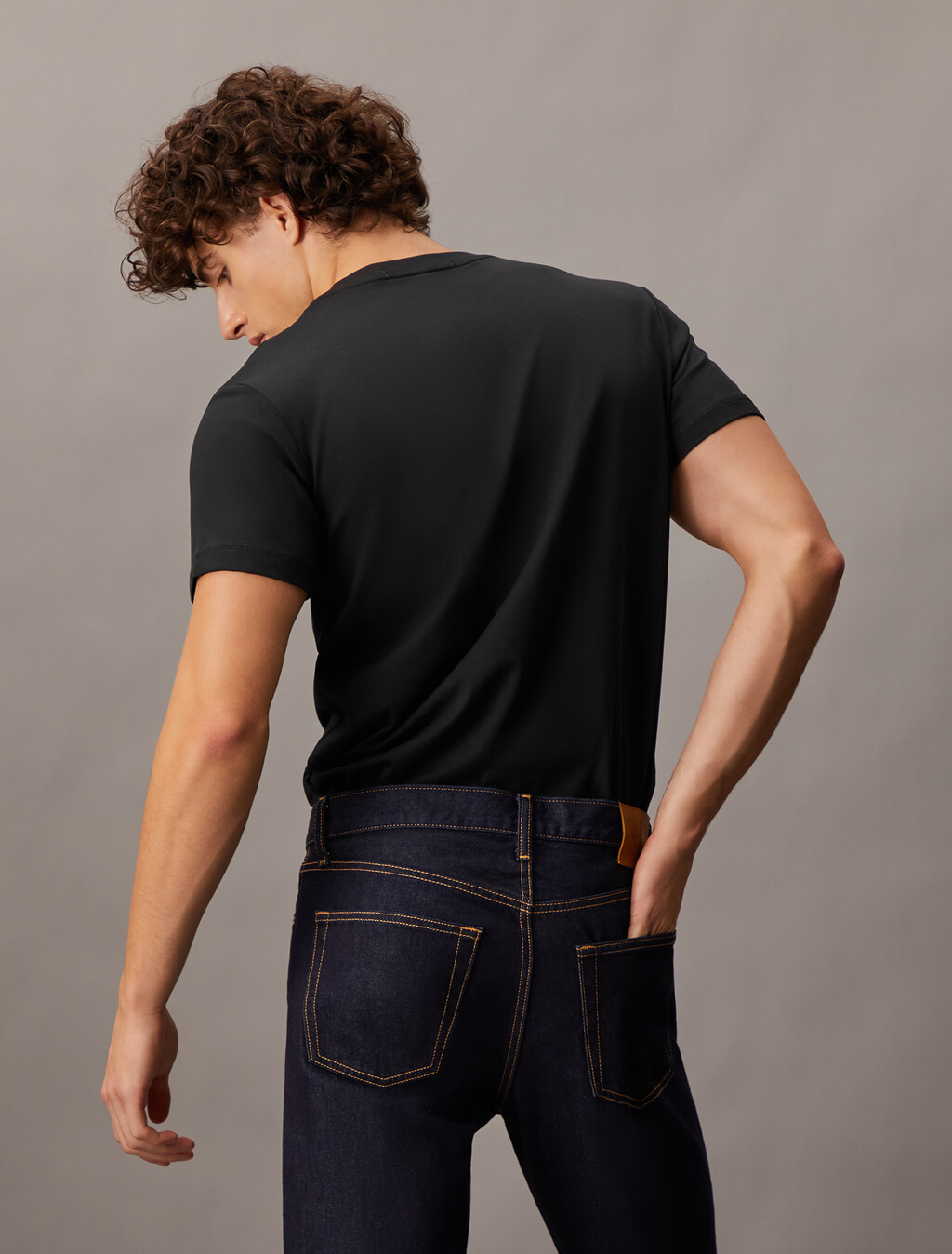 CORE SMOOTH COTTON MONOGRAM TEE, Ck Black, hi-res