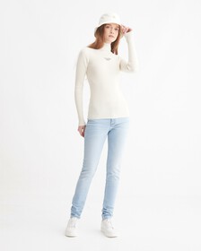 37.5 BODY 高腰緊身版型, Light Blue Back Embro, hi-res