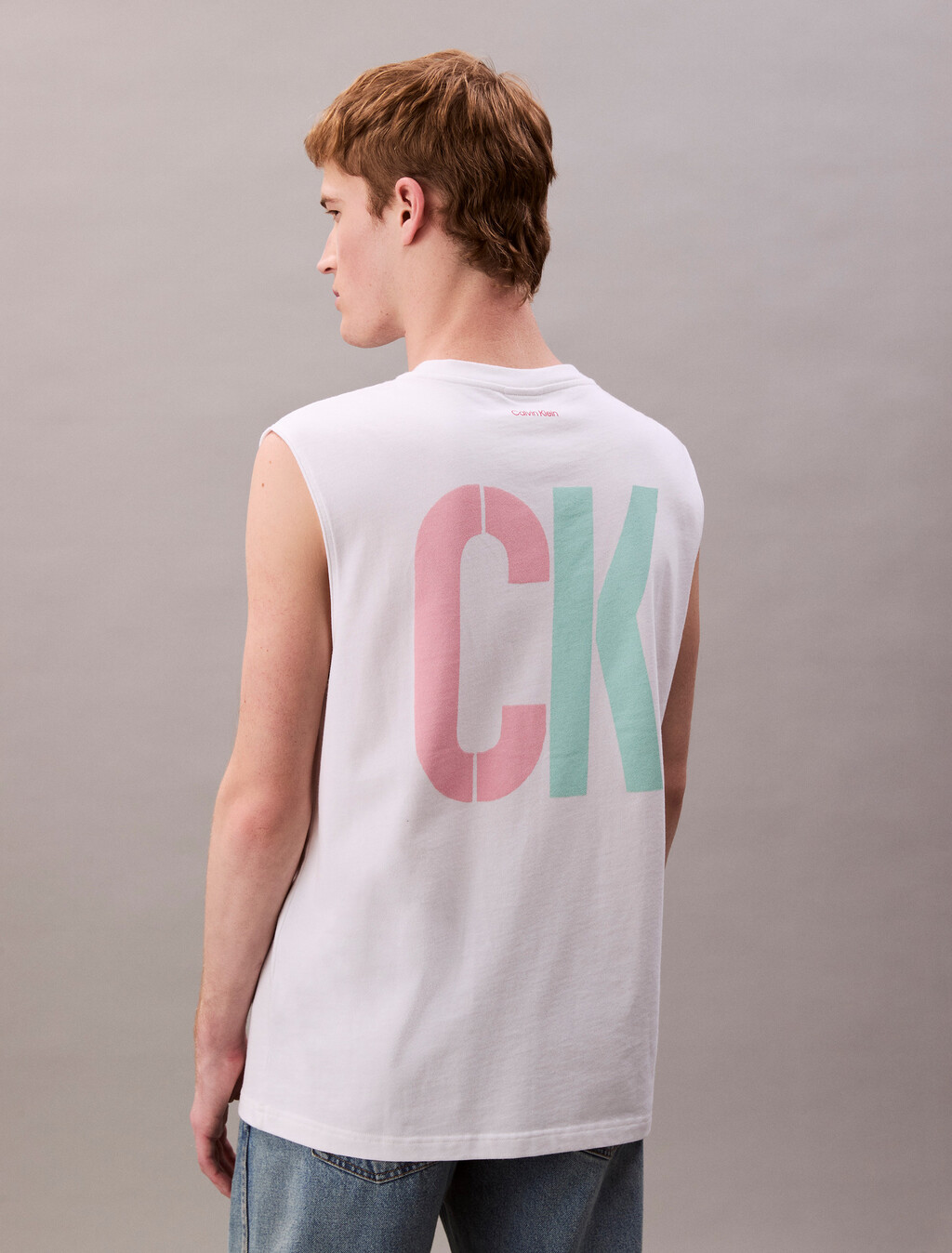 Pride Viva Love Graphic Relaxed Tank Top, Bright White, hi-res
