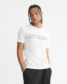 MOVEMENTS GLITCHED LOGO SLIM TEE, Bright White, hi-res