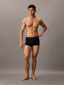 Bold Logo Low Rise Trunks 3 Pack, black w high rise logo/black w petunia pink logo/b, hi-res