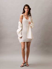 Sweater Stitch Midi Dress, Silver Birch, hi-res