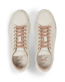 Faux Leather Trainers, Eggshell/Travertine, hi-res