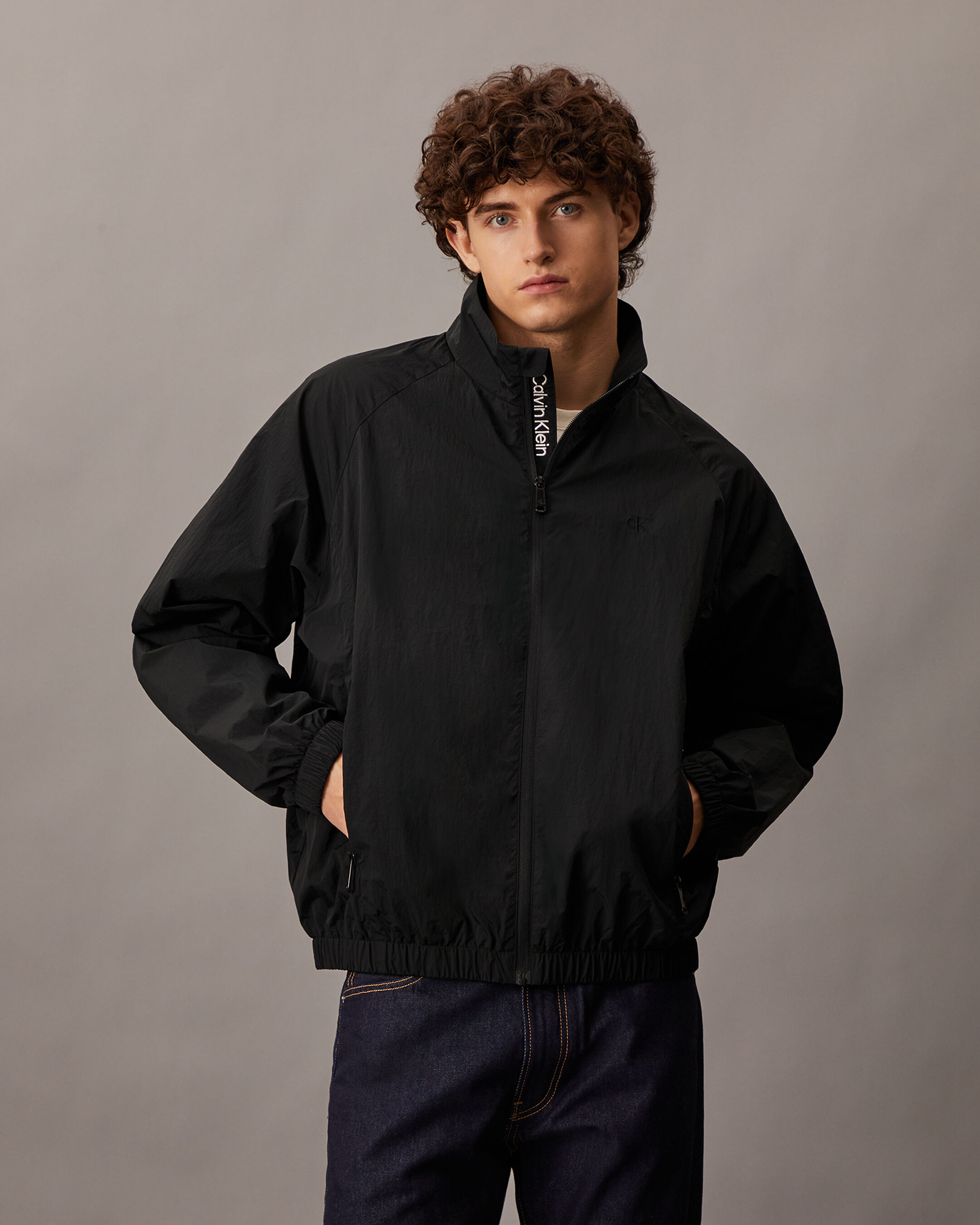 Black collared jacket store