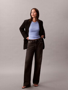 絨面壓花標誌圖案修身 T 恤, Hydrangea, hi-res