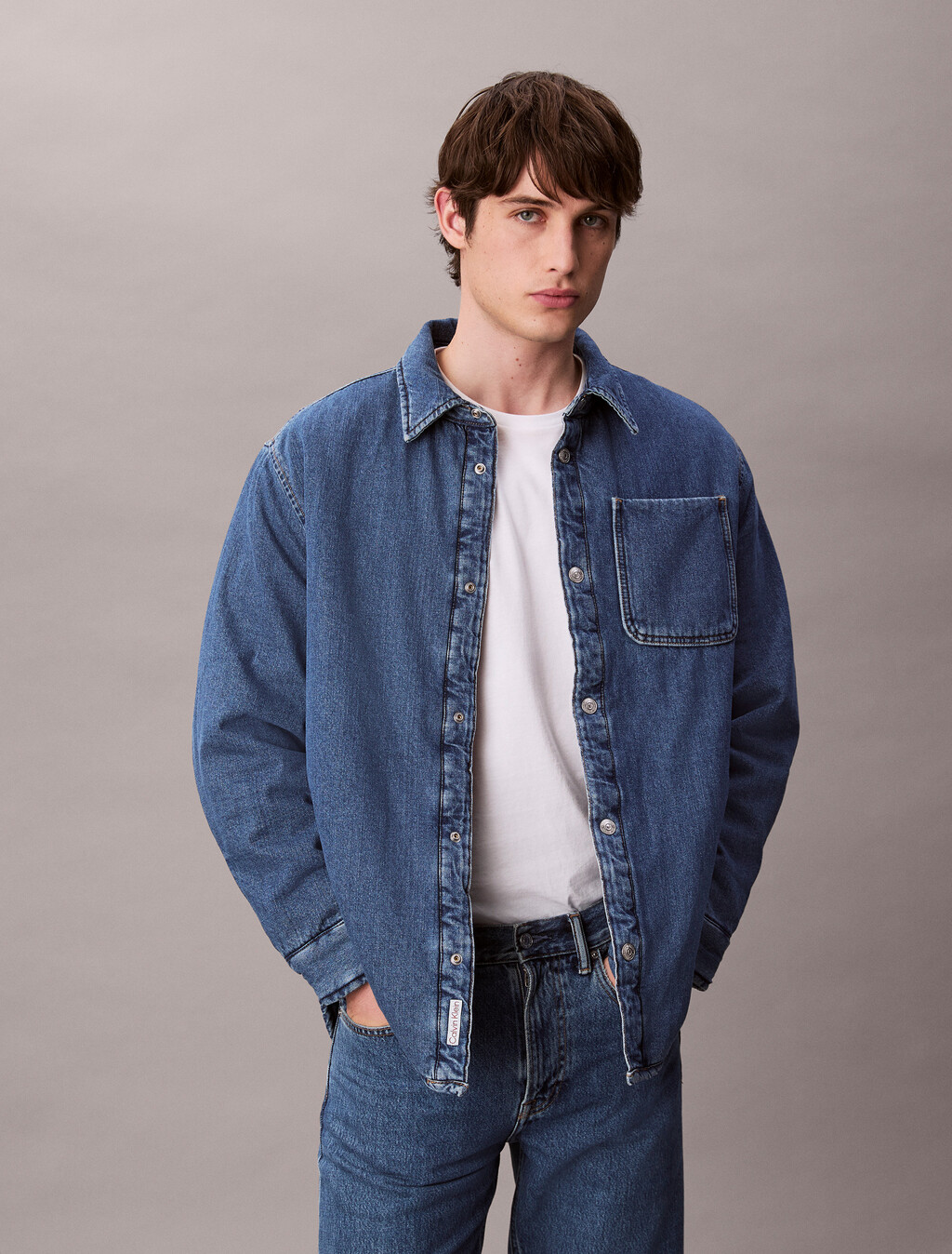 Ritz 絎縫牛仔襯衫, RITZ, hi-res