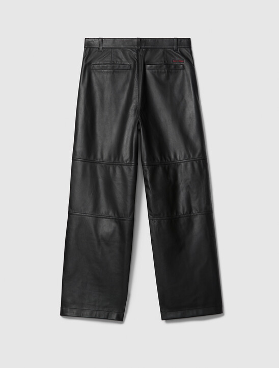 Leather Wide Leg Chinos