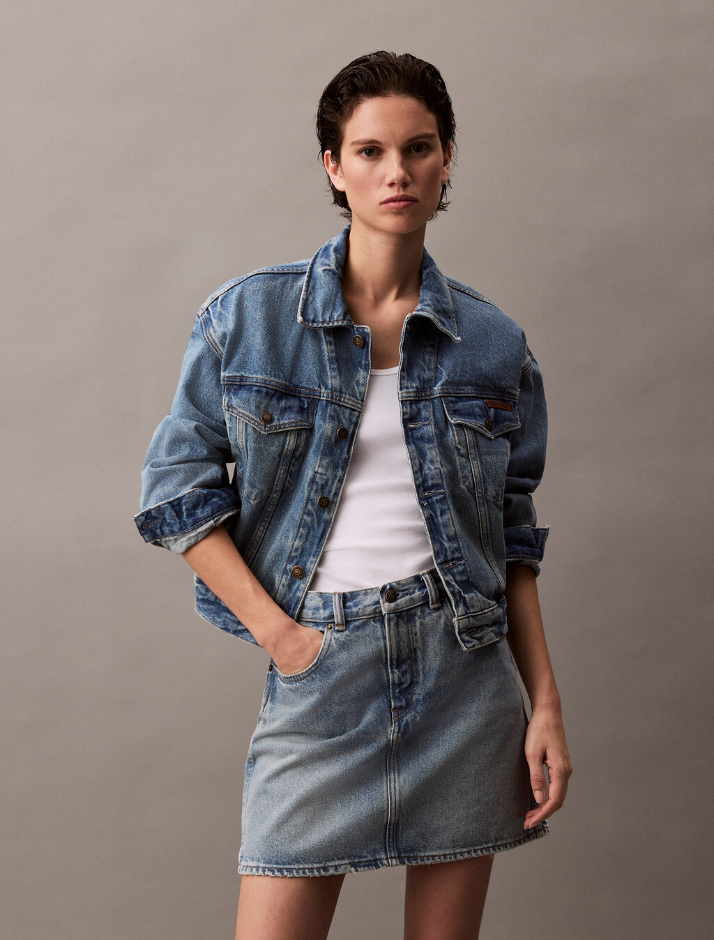 Denim Mini Skirt, CK NO02, hi-res