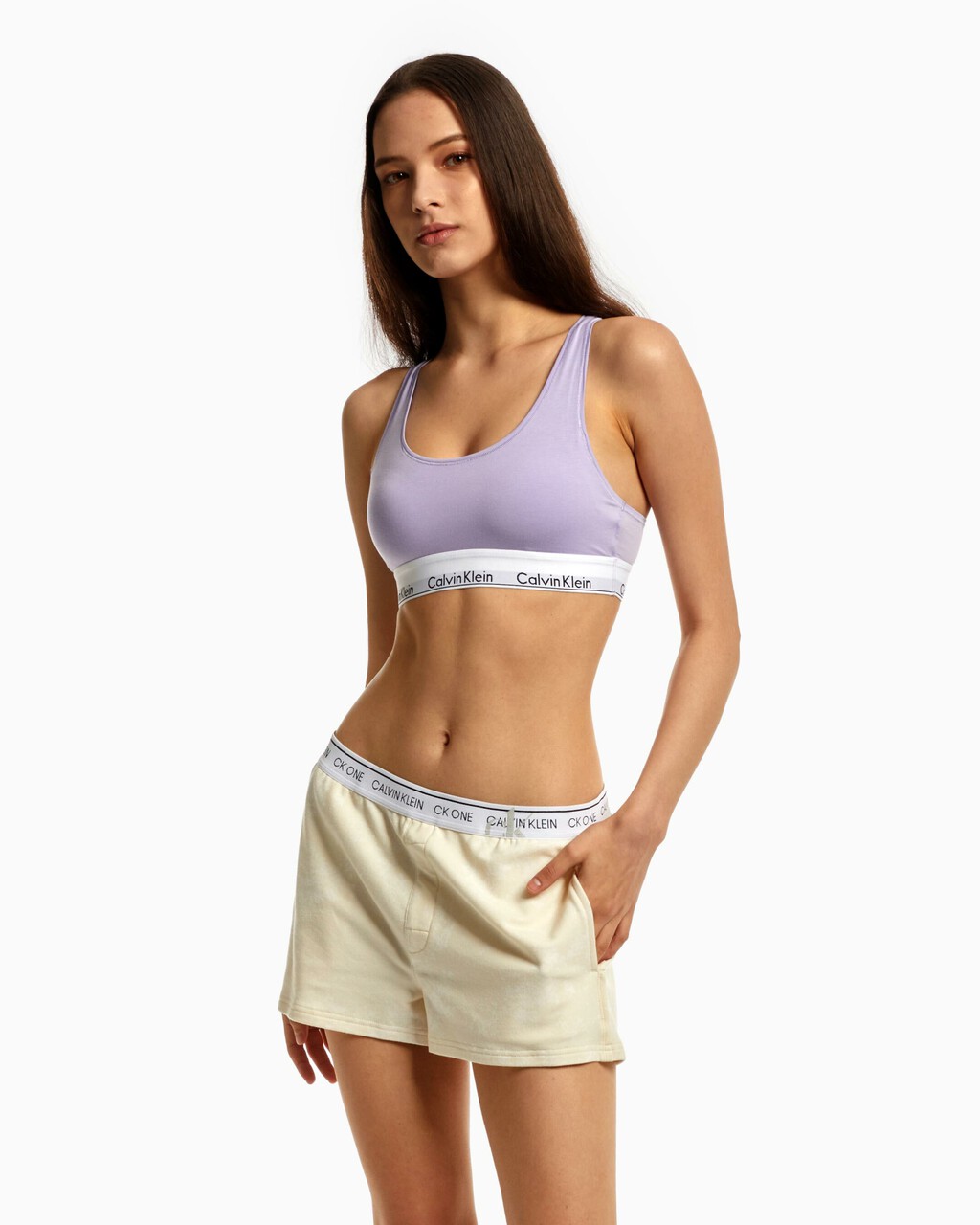 MODERN COTTON LIGHTLY LINED BRALETTE, VERVAIN LILAC, hi-res