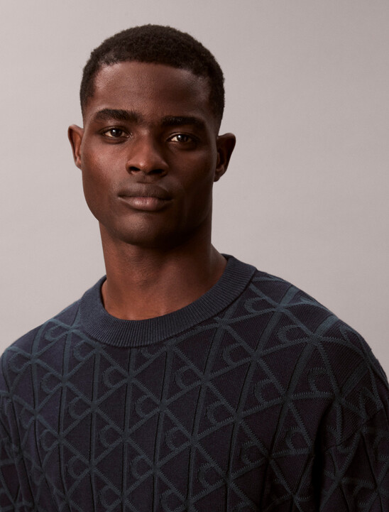 Allover Emblem Logo Relaxed Jumper