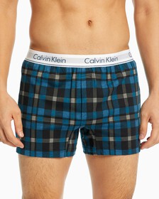 Knit 合身版型四角褲, STRUCTURE FIELD PLAID BLACK, hi-res