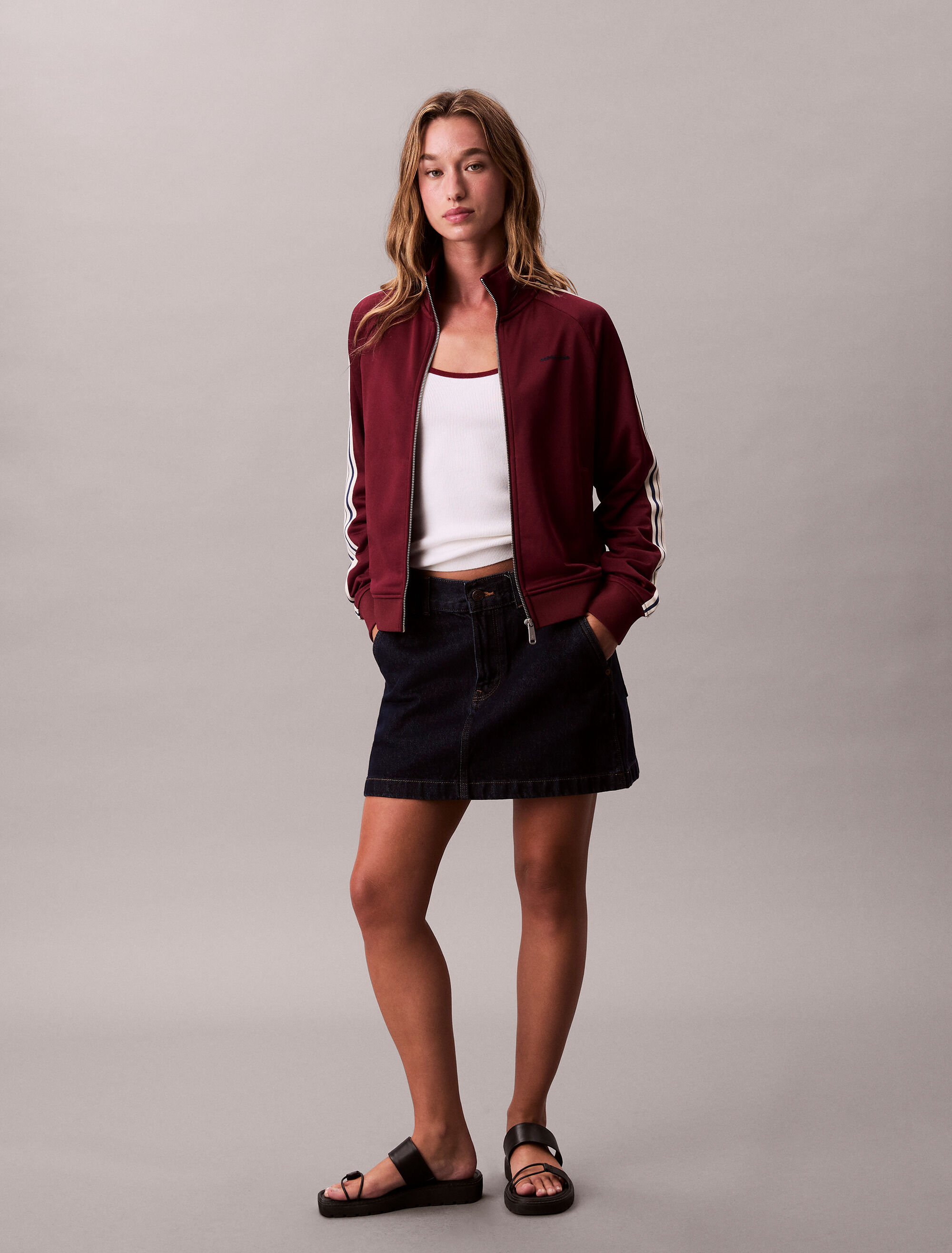 High Shine French Terry Jacket | red | Calvin Klein Hong Kong High Shine French Terry Jacket | red | Calvin Klein Hong Kong