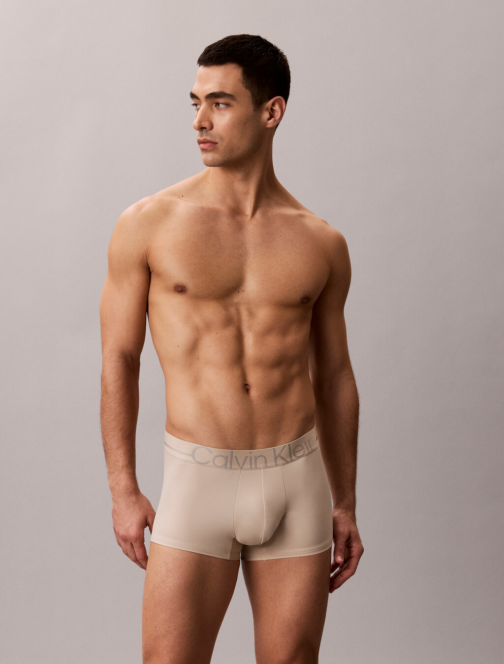 Icon 超細纖維彈性金屬感低腰平口內褲, Oxford Tan, hi-res