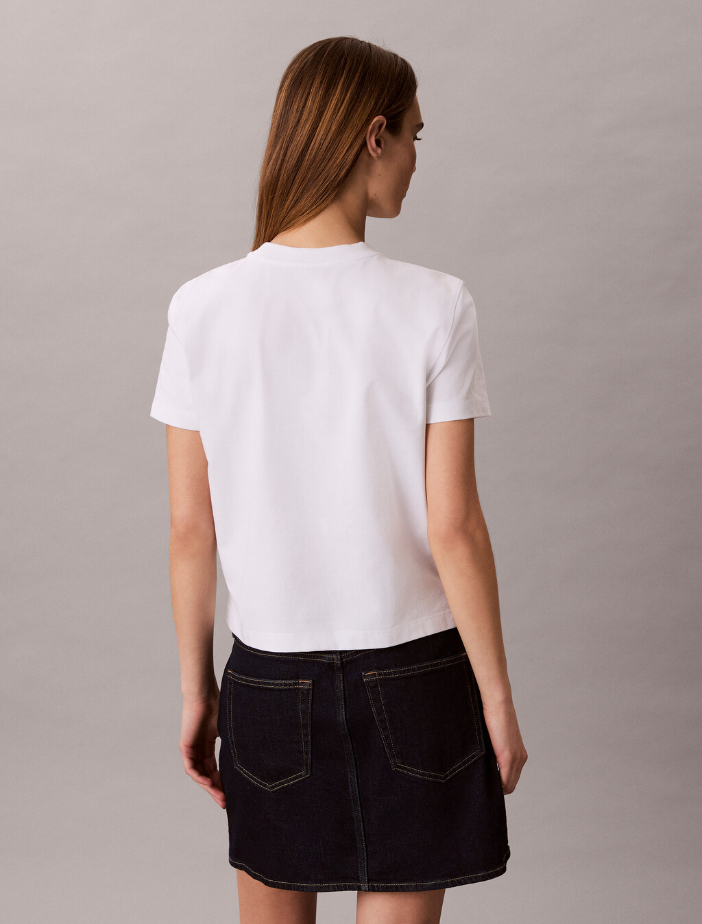 涼感針織圓領 T 恤, Bright White, hi-res