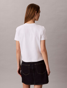 涼感針織圓領 T 恤, Bright White, hi-res