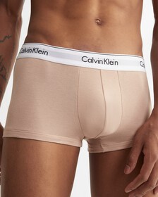 MODERN COTTON 彈性自然色低腰內褲 3 件裝, Black/Warm Bronze/Cedar, hi-res