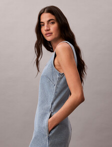 Denim Shift Dress, COASTAL LIGHT, hi-res