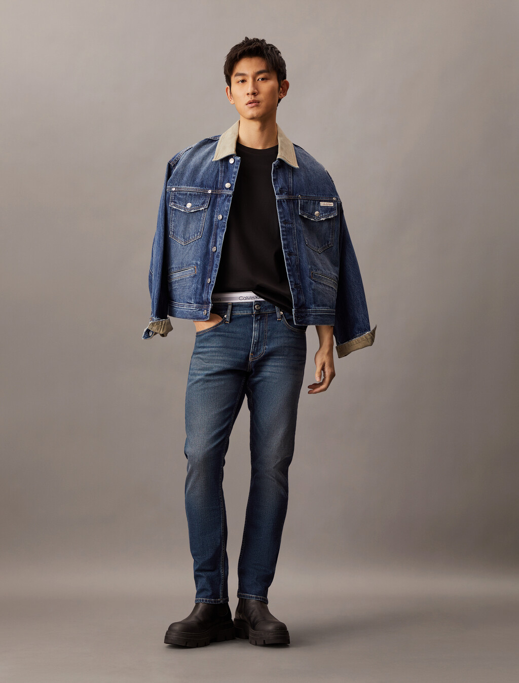 修身牛仔褲, Denim Dark, hi-res