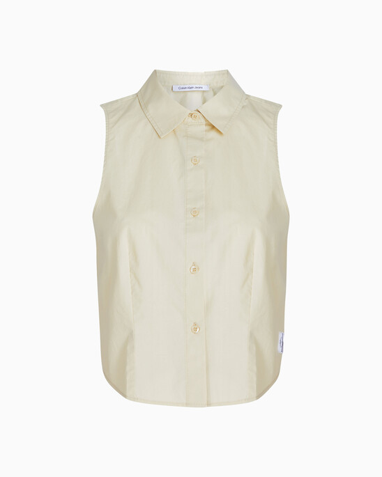 Cotton Poplin Sleeveless Shirt