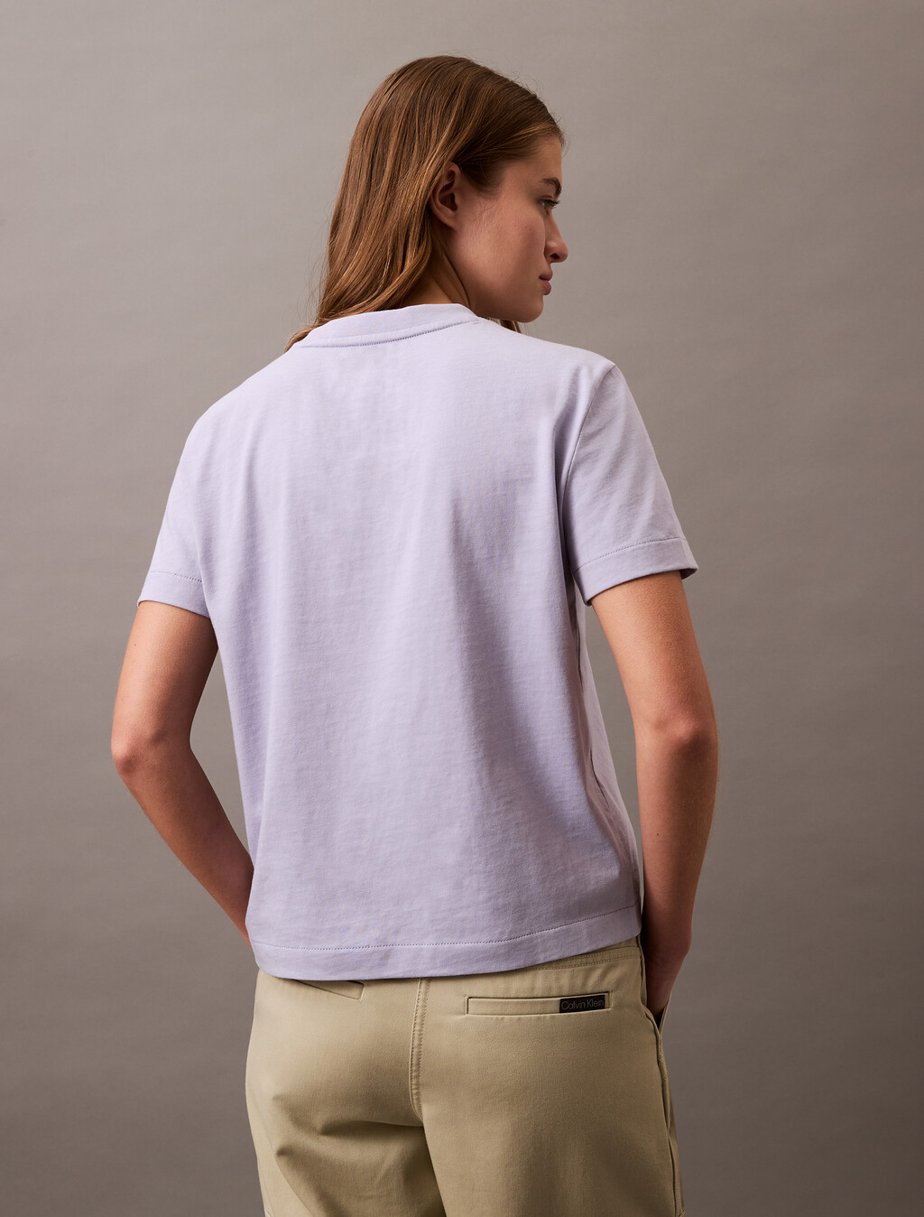 Flocked Logo Crewneck Tee, Languid Lavender, hi-res
