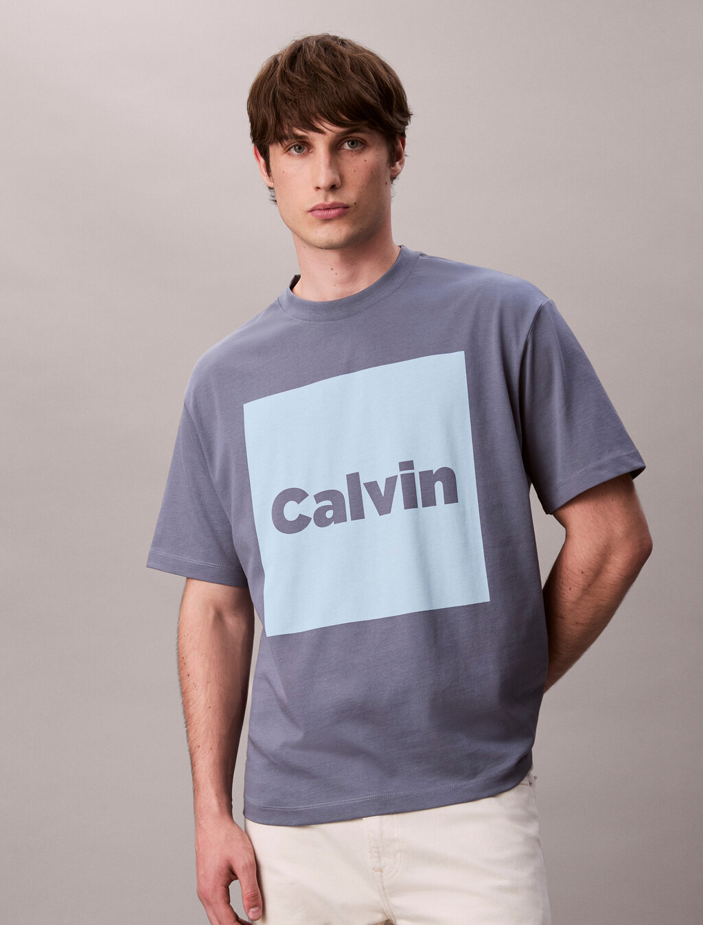 Logo Box Graphic Relaxed T-Shirt, Metro Grey, hi-res