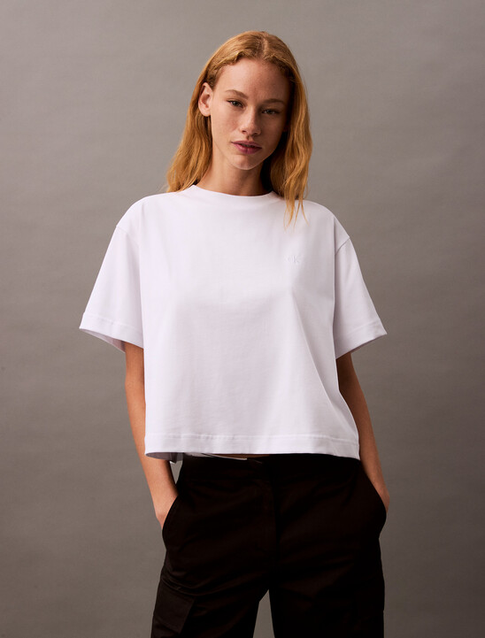 Cropped Iridescent Print T-shirt