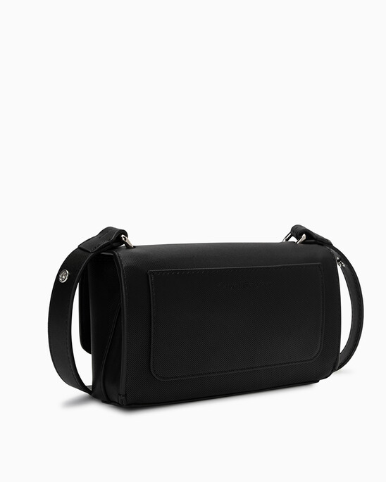 MINIMAL MONOGRAM EAST-WEST FLAP TEXTURED CROSSBODY