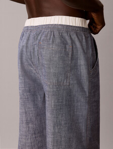 Cotton Chambray Sleep Pants, CHAMBRAY INDIGO, hi-res