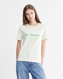 有機棉 Monogram 上衣, Canary Green, hi-res