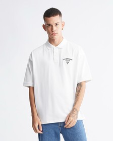 Varsity 弧形標誌 Polo 裇, Bright White, hi-res