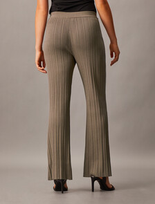 High Rise Slim Rib Knit Pants, Falcon, hi-res